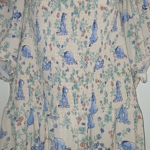 Disney Box Lunch Eeyore Floral Smock Dress hidden pockets Sz 4 (4x 24/26) EUC - Picture 5 of 12